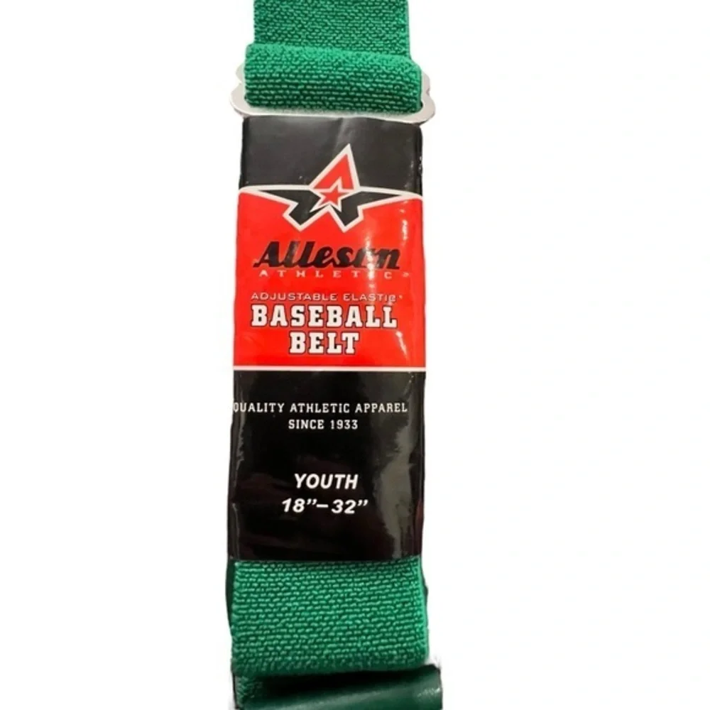 Alleson Athletic Adjustable Elastic Baseball Softball Belts Youth 18-32” Green‎